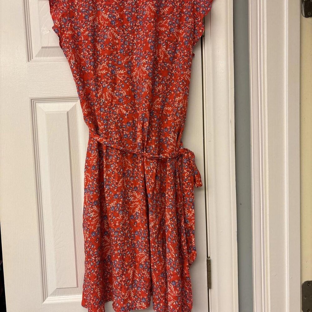 LOFT Red and Blue Floral Mini Dress - Picture 8 of 8